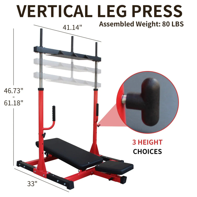 Rovix Premium Vertical Leg Press Machine With Adjustable Back And Head Rests For Home Gyms, 660LBS (SAK34819) by SAKSBY WHOLESALE