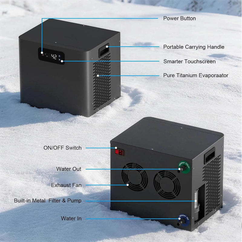 FCP Premium XL 120 Gal Cold Plunge Tub Kit With 1/3 HP Chiller, Filter And Pump (SAK58283) by SAKSBY WHOLESALE