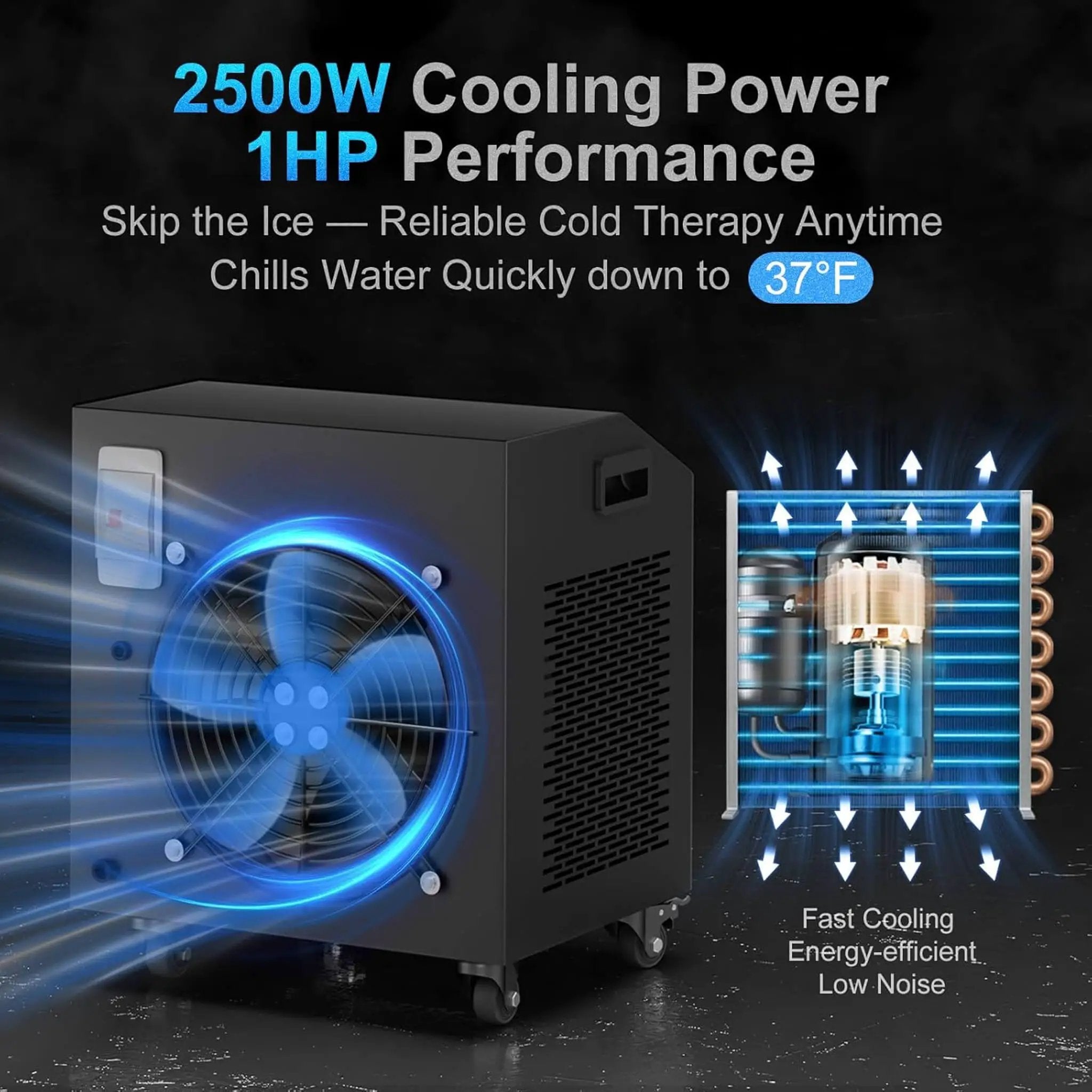 FCP Premium XL 120 Gal Cold Plunge Tub Kit With 1HP Chiller, Filter, And Pump (SAK92632) by SAKSBY WHOLESALE