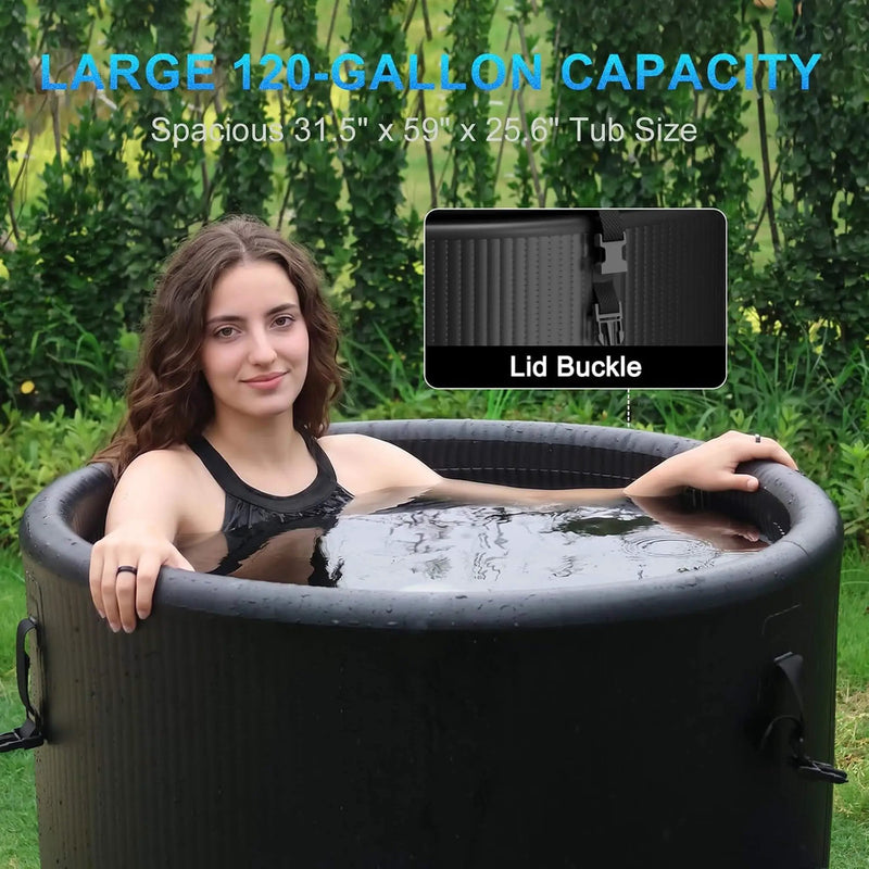FCP Premium XL 120 Gal Cold Plunge Tub Kit With 1HP Chiller, Filter, And Pump (SAK92632) by SAKSBY WHOLESALE
