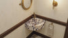 Calacatta Viola Marble Wall-mount Bathroom Corner Vanity Sink Ribbed (W)20" (L)20" (H)7"