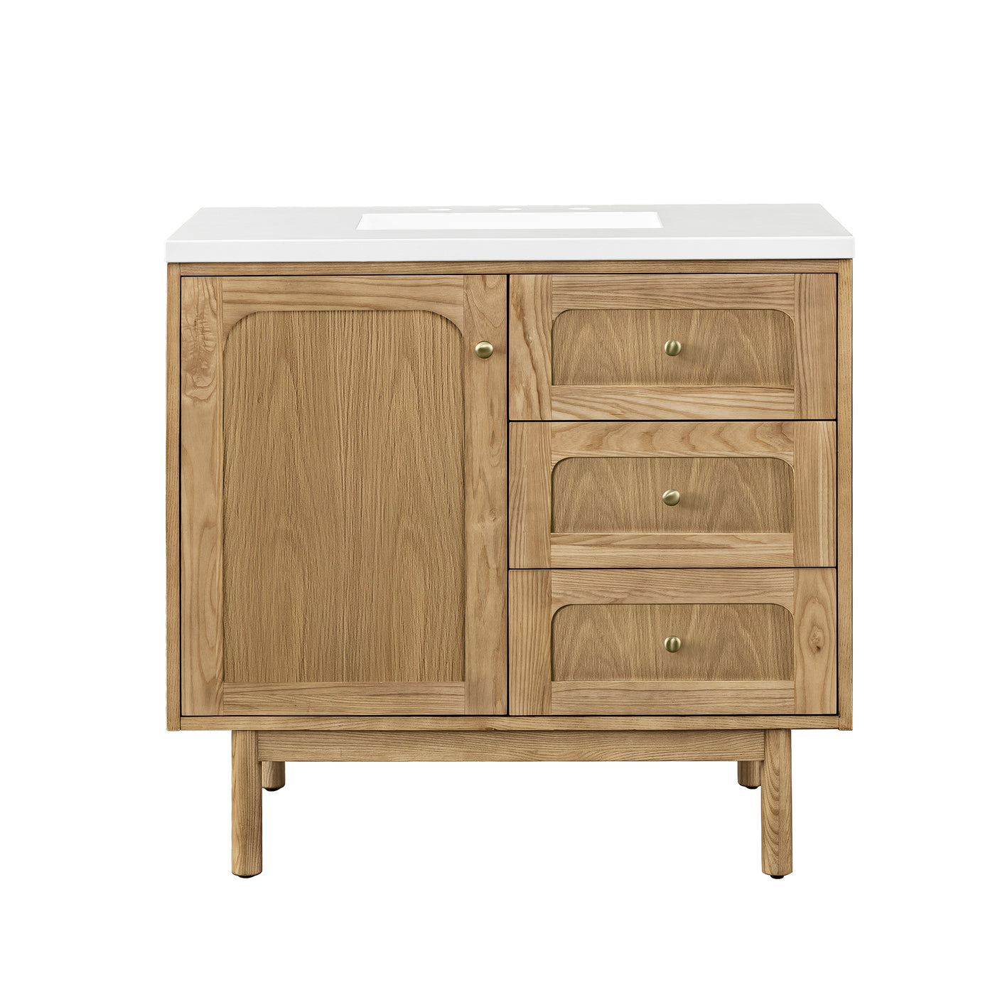James Martin Laurent 36" Dual Mount Single Bathroom Vanity, Light Natural Oak, view 38