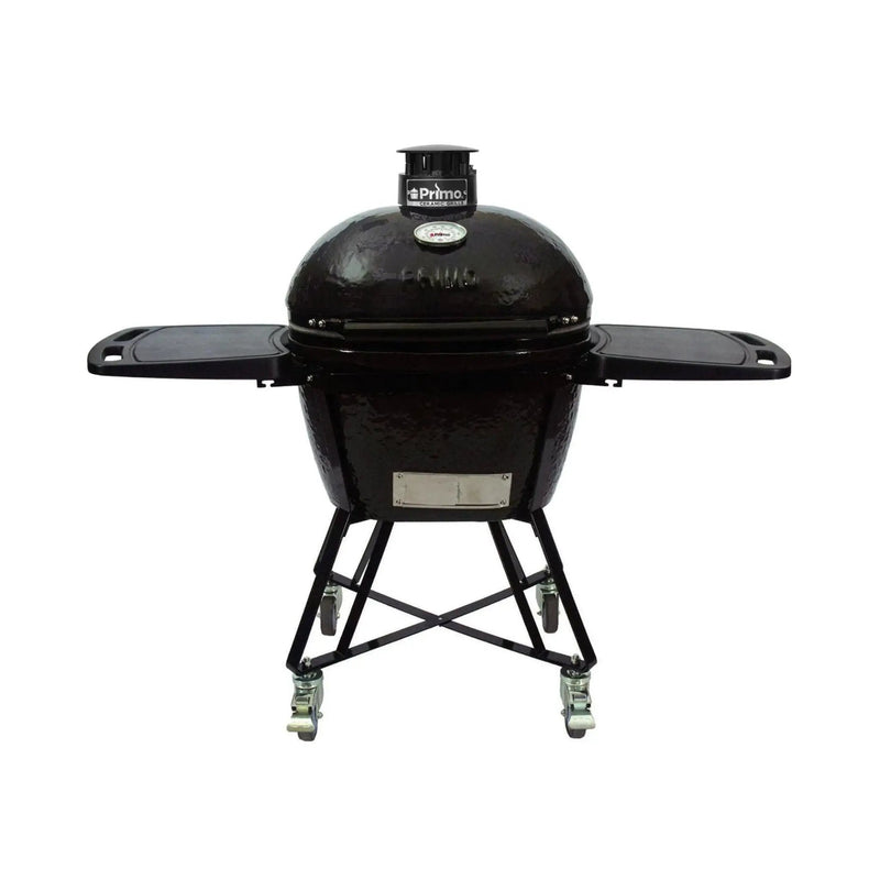 Primo Oval Large 300 All-In-One Ceramic Kamado Grill W/ Cradle, Side Shelves & Stainless Steel Grates [PGCLGC] (SAK21293) by SAKSBY WHOLESALE