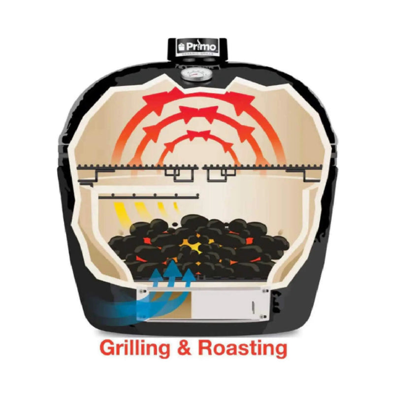 Primo Oval XXL All-In-One Ceramic Charcoal Grill [PGCXXLC] (SAK86742) by SAKSBY WHOLESALE