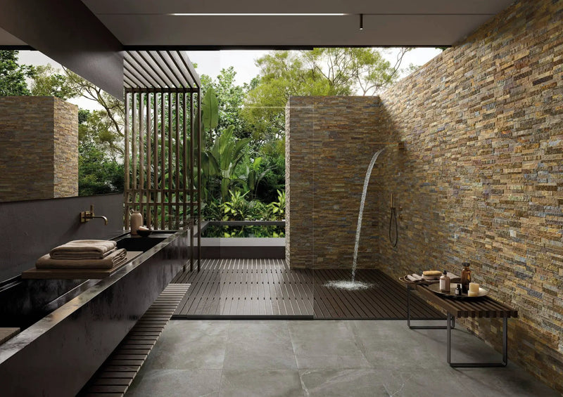 Veneer World Pro Ledgestone Canyon Summer Slate Look Porcelain Accent Tiles 6x24 by landmarkceramics