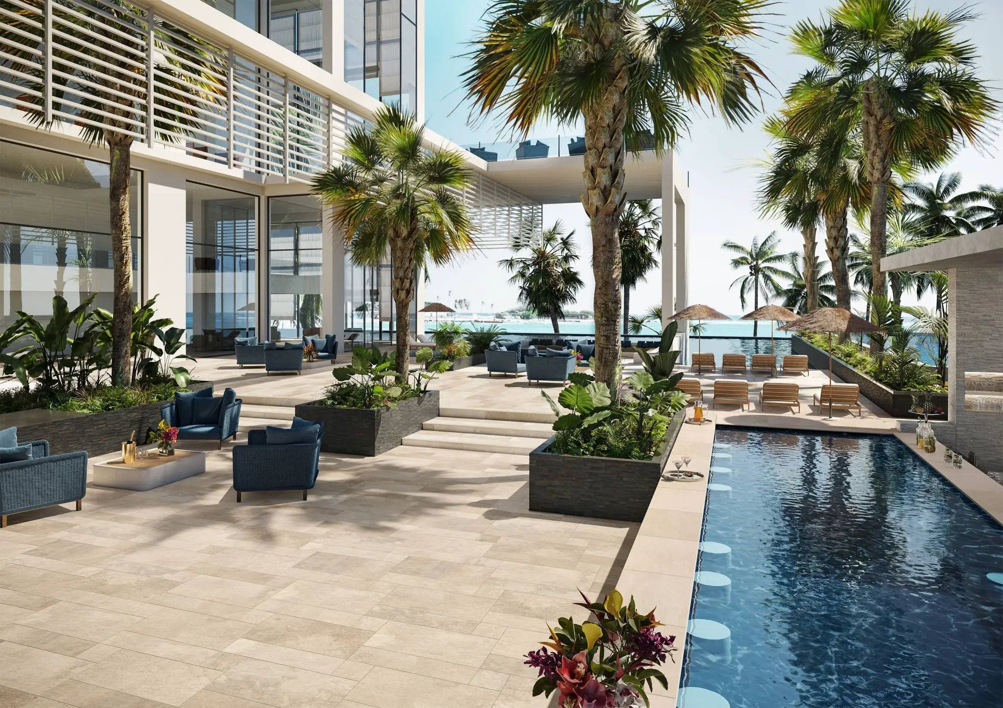 Frontier20 Limestone Look Porcelain Pavers 24x48 by landmarkceramics
