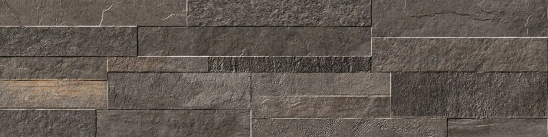 Veneer World Pro Ledgestone Ridge Black Corner Quartz Look Porcelain Moldings 5.75x24 by landmarkceramics