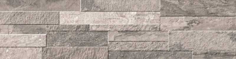 Veneer World Pro Ledgestone Ridge Grey Corner Quartz Look Porcelain Moldings 5.75x24 by landmarkceramics