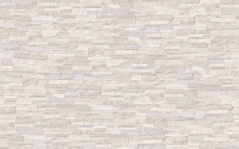 Veneer World Pro Ledgestone Ridge White Quartz Look Porcelain Accent Tiles 6x24 by landmarkceramics