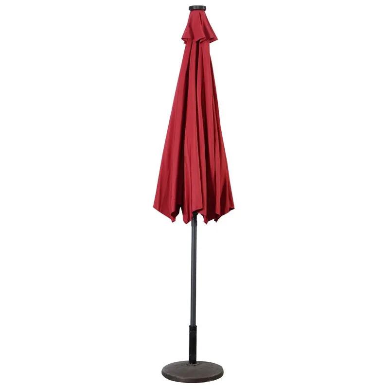 High Quality 10 Ft Patio Solar Umbrella with Crank Solar-powered LED Lights 8 Firm UV Protective Outdoor Patio Beach Umbrella by Outdoor Solar Outlet