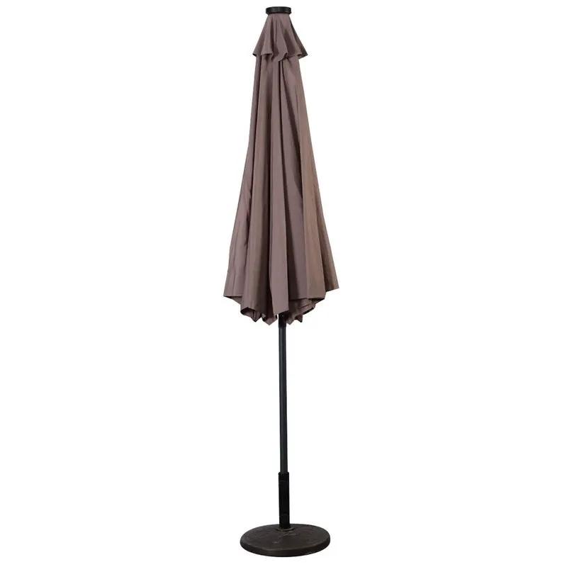 High Quality 10 Ft Patio Solar Umbrella with Crank Solar-powered LED Lights 8 Firm UV Protective Outdoor Patio Beach Umbrella by Outdoor Solar Outlet