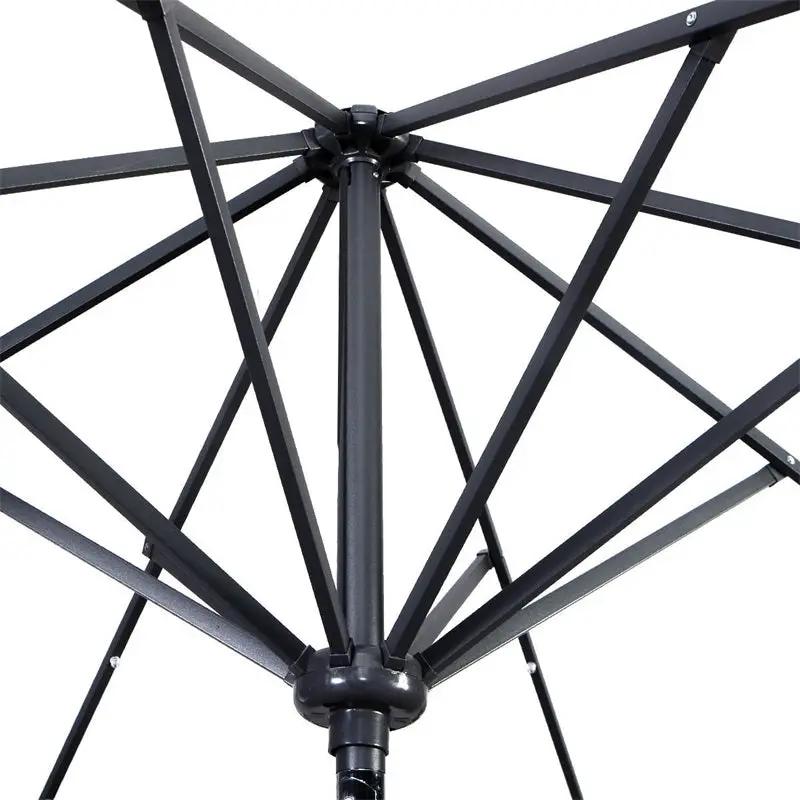 High Quality 10 Ft Patio Solar Umbrella with Crank Solar-powered LED Lights 8 Firm UV Protective Outdoor Patio Beach Umbrella by Outdoor Solar Outlet