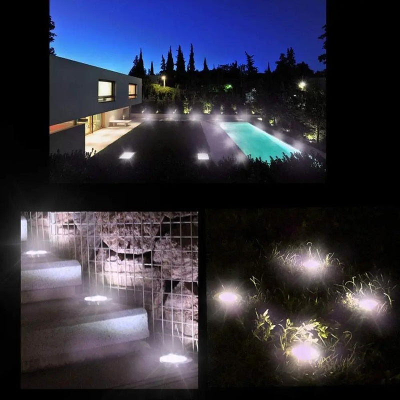 Solar Garden Disk Lights 16LED Solar Ground Lights Underground Lights,4 Pack-20 Lumen by Outdoor Solar Outlet