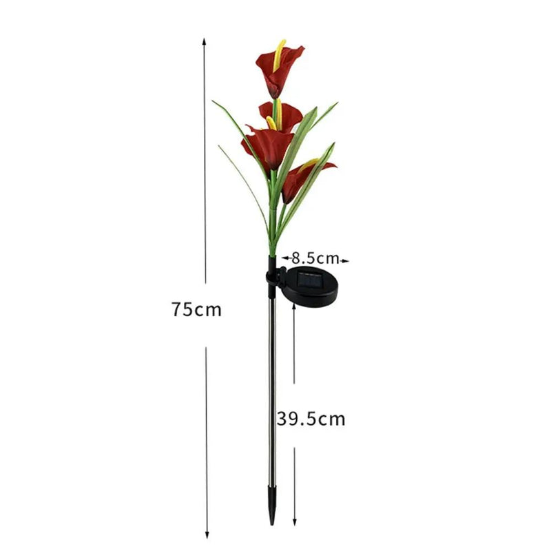 4 Pack Solar Common Calla Lamp Four Color LED by Outdoor Solar Outlet