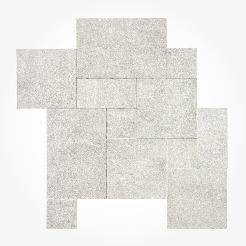 Atlantic Silver Sandblasted Marble Pavers 16x24