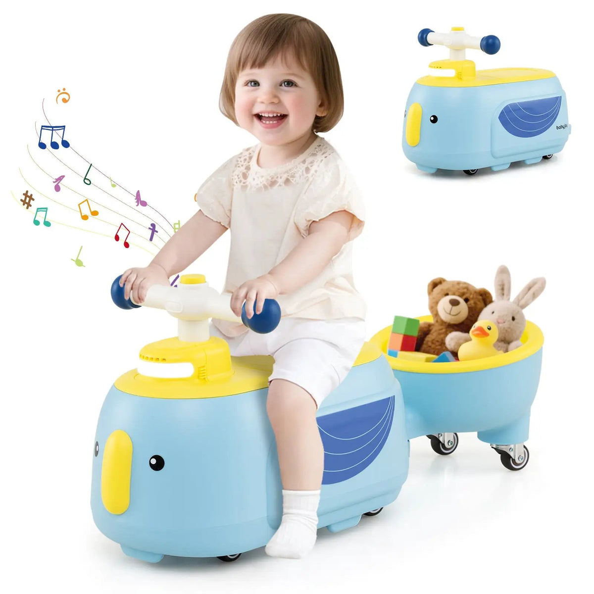Toddler Ride on Toy with Trailer and Light Music, photo 10 of 16