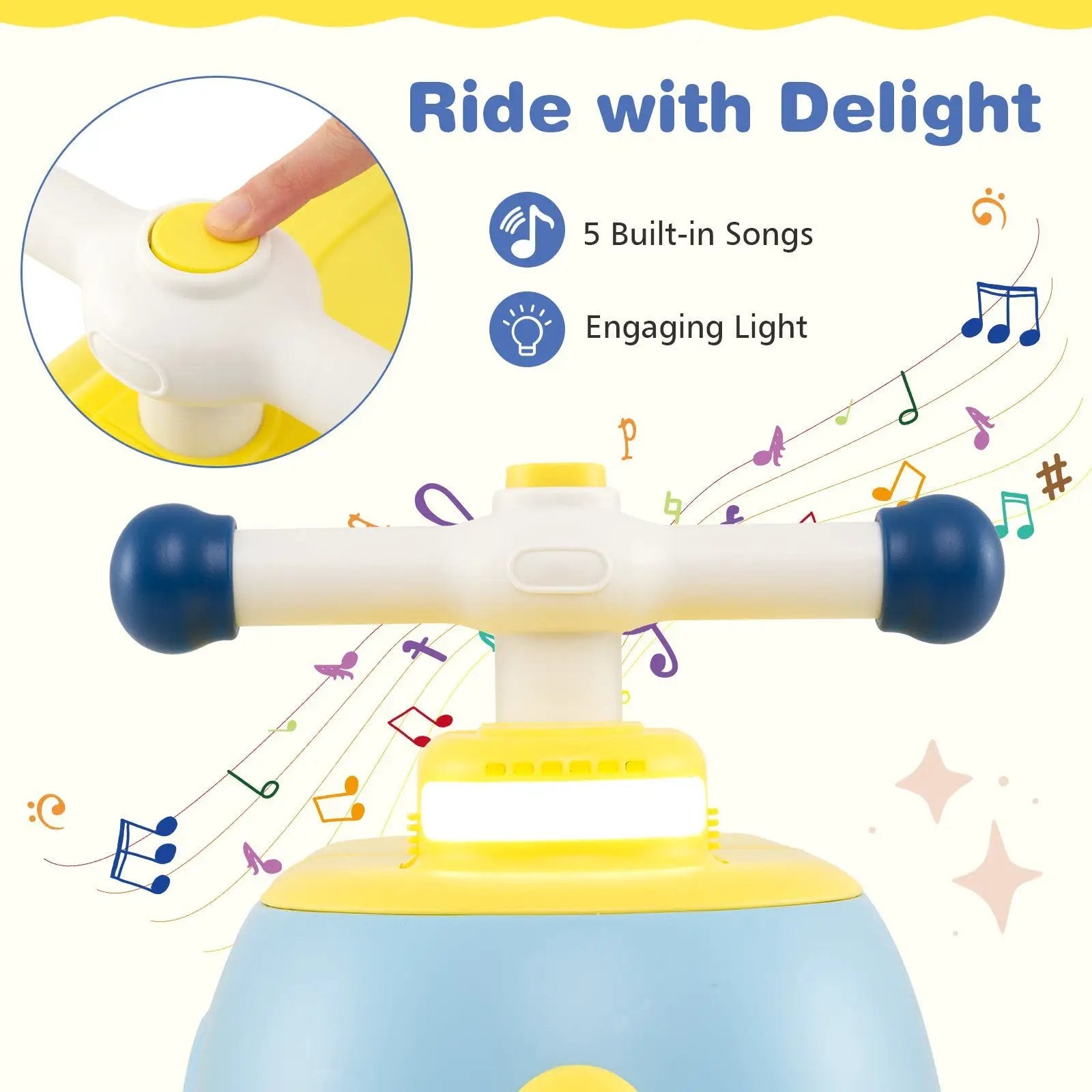 Toddler Ride on Toy with Trailer and Light Music by DirectDeals
