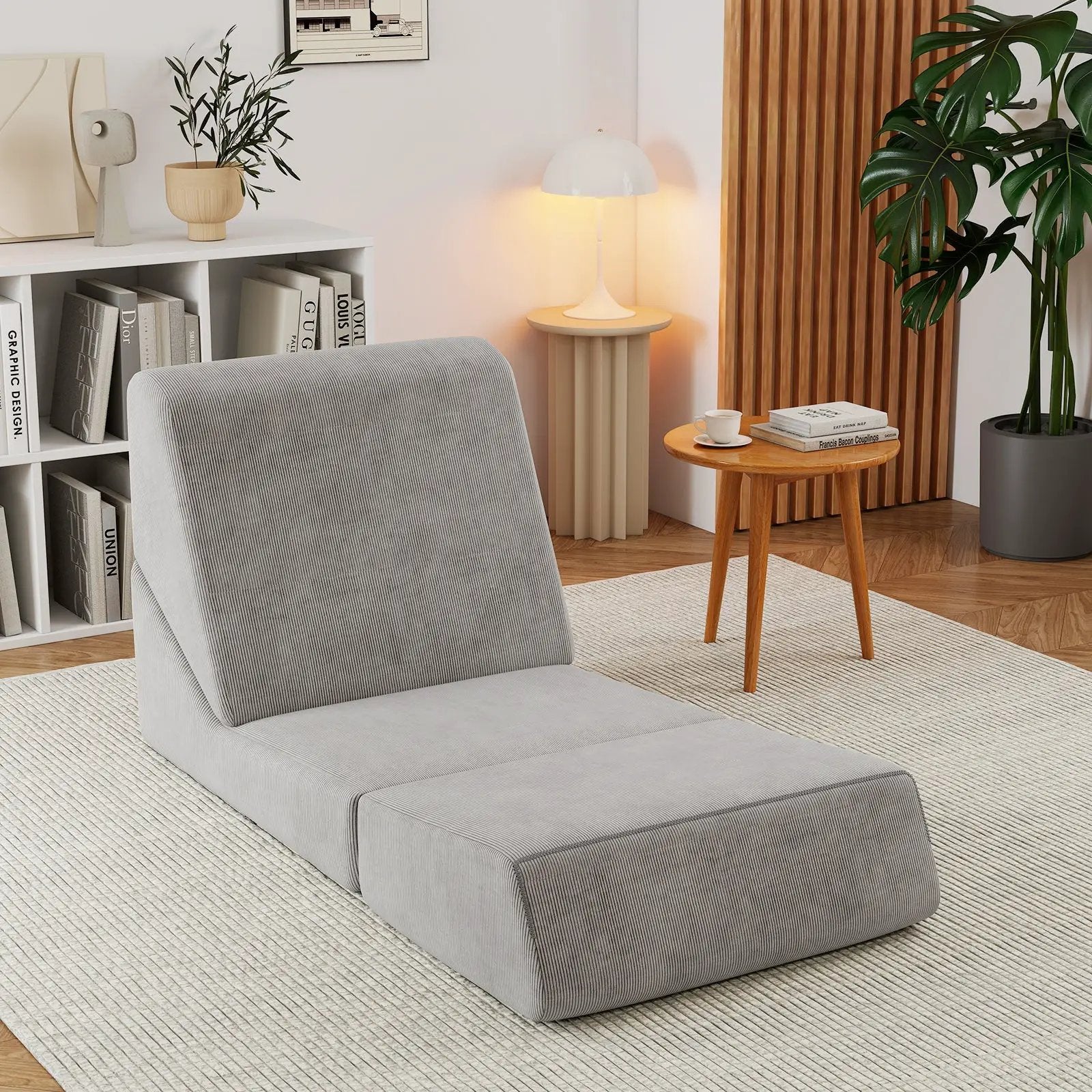 3-in-1 Folding Sofa Bed with Washable Zippered Cover-Gray by DirectDeals