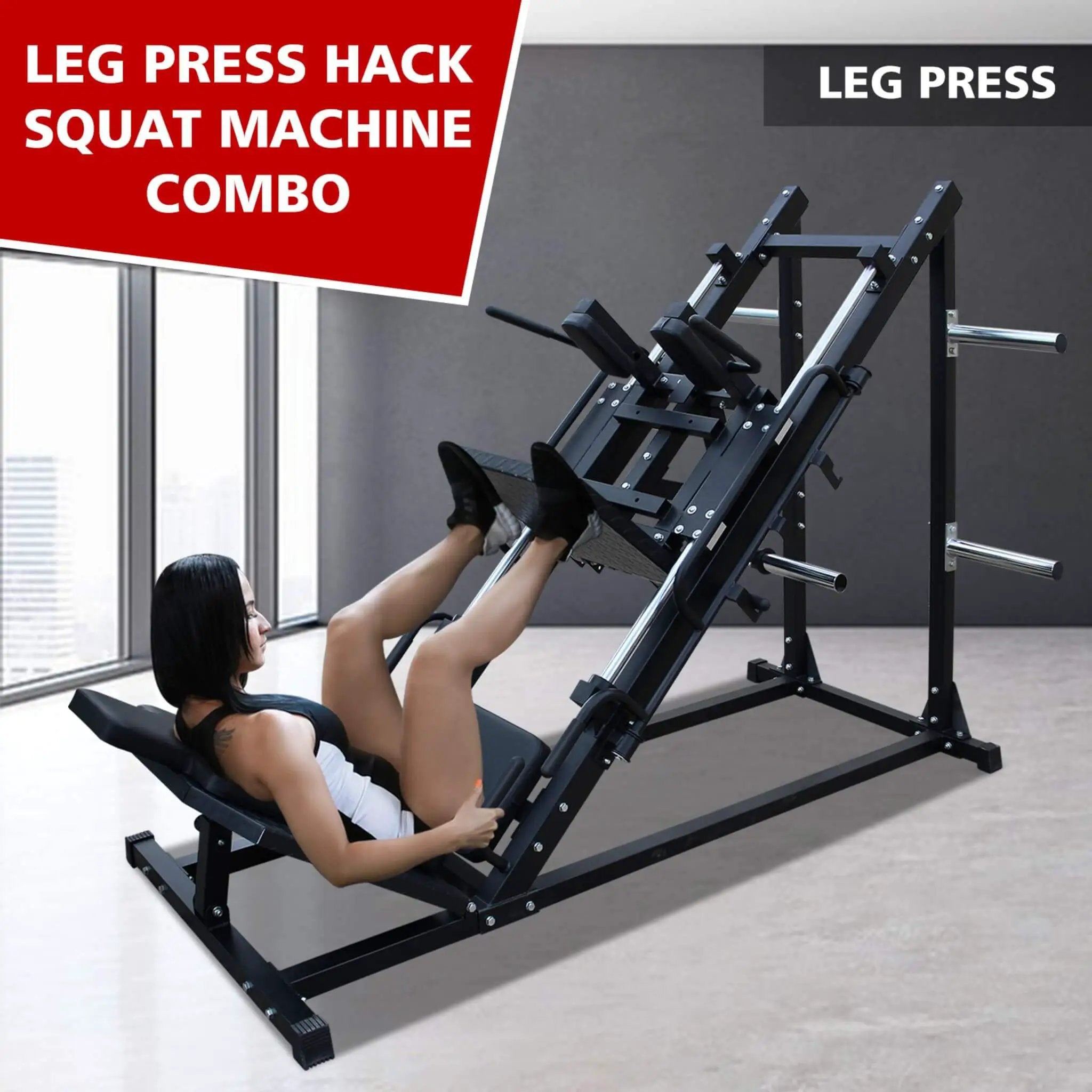 Rovix Professional Adjustable Leg Press Hack Squat Machine For Home Gyms (SAK74330) by SAKSBY WHOLESALE
