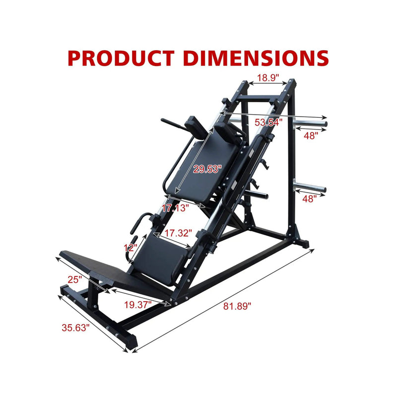 Rovix Professional Adjustable Leg Press Hack Squat Machine For Home Gyms (SAK74330) by SAKSBY WHOLESALE