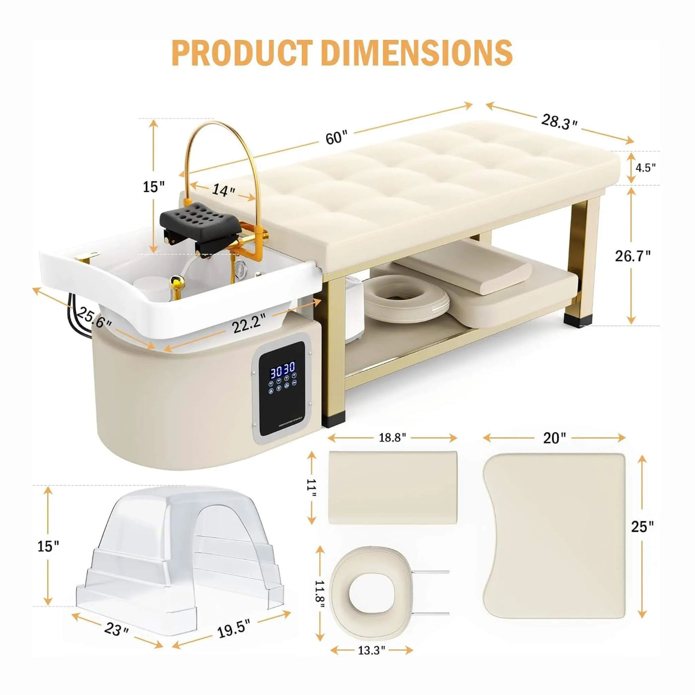 Professional Massage Table With Shampoo Basin And Water Circulation System (SAK24689) by SAKSBY WHOLESALE