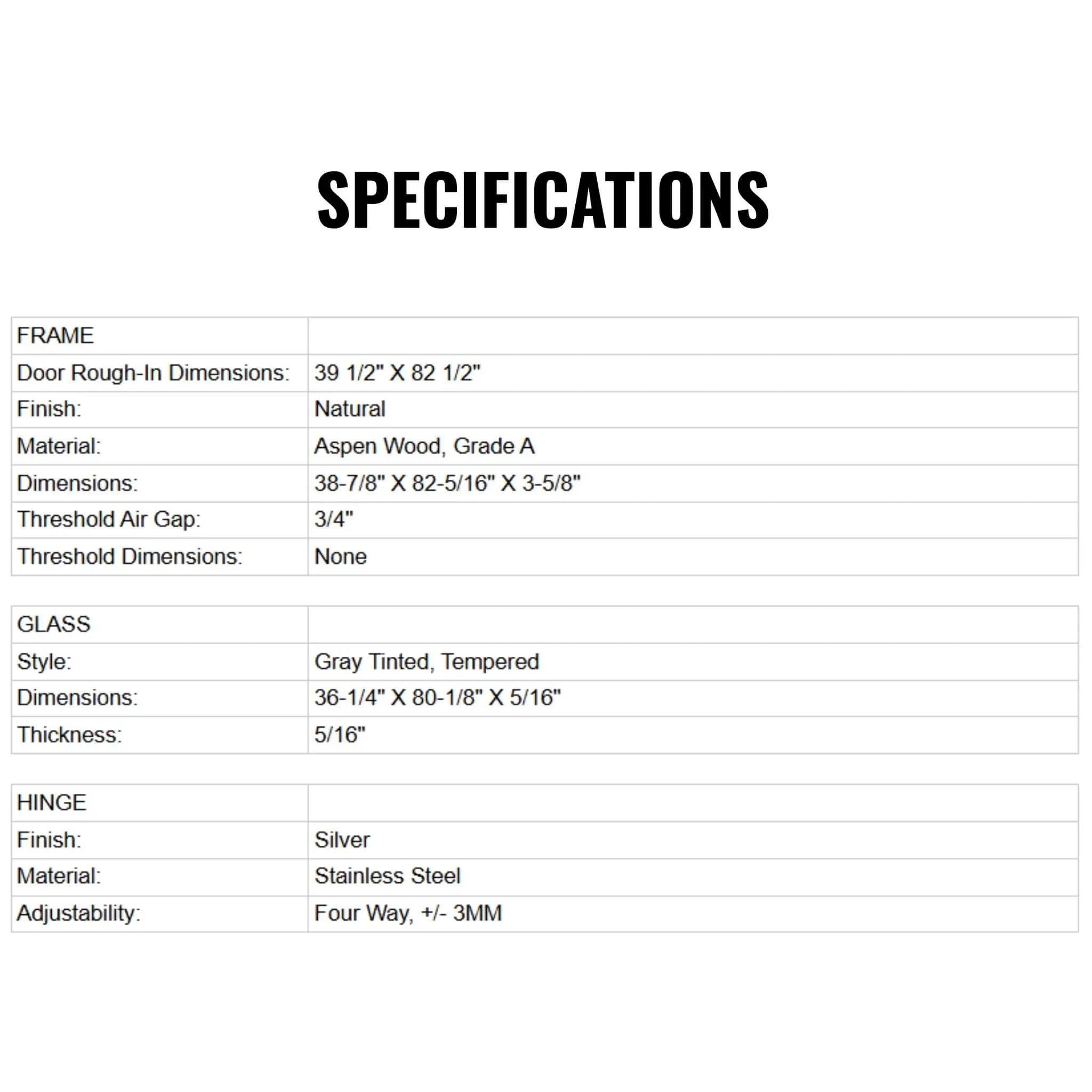 Prosaunas 36X81-Inch Aspen Prehung ADA Tinted Glass Sauna Door (SAK17952) by SAKSBY WHOLESALE