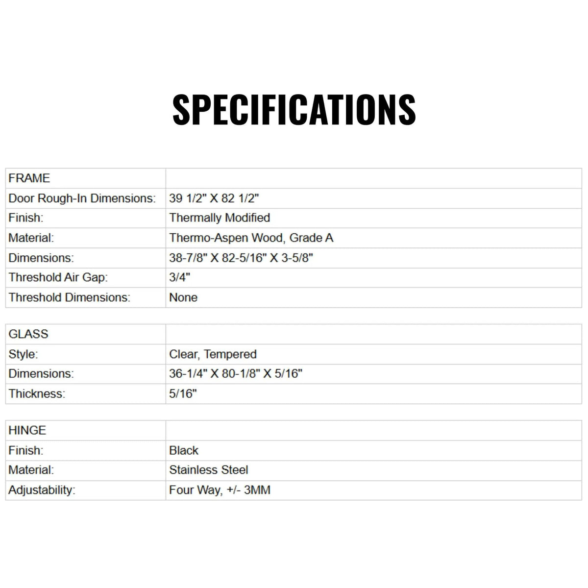 Prosaunas 36X81-Inch Thermo-Aspen Clear ADA Glass Sauna Door (SAK75841) by SAKSBY WHOLESALE