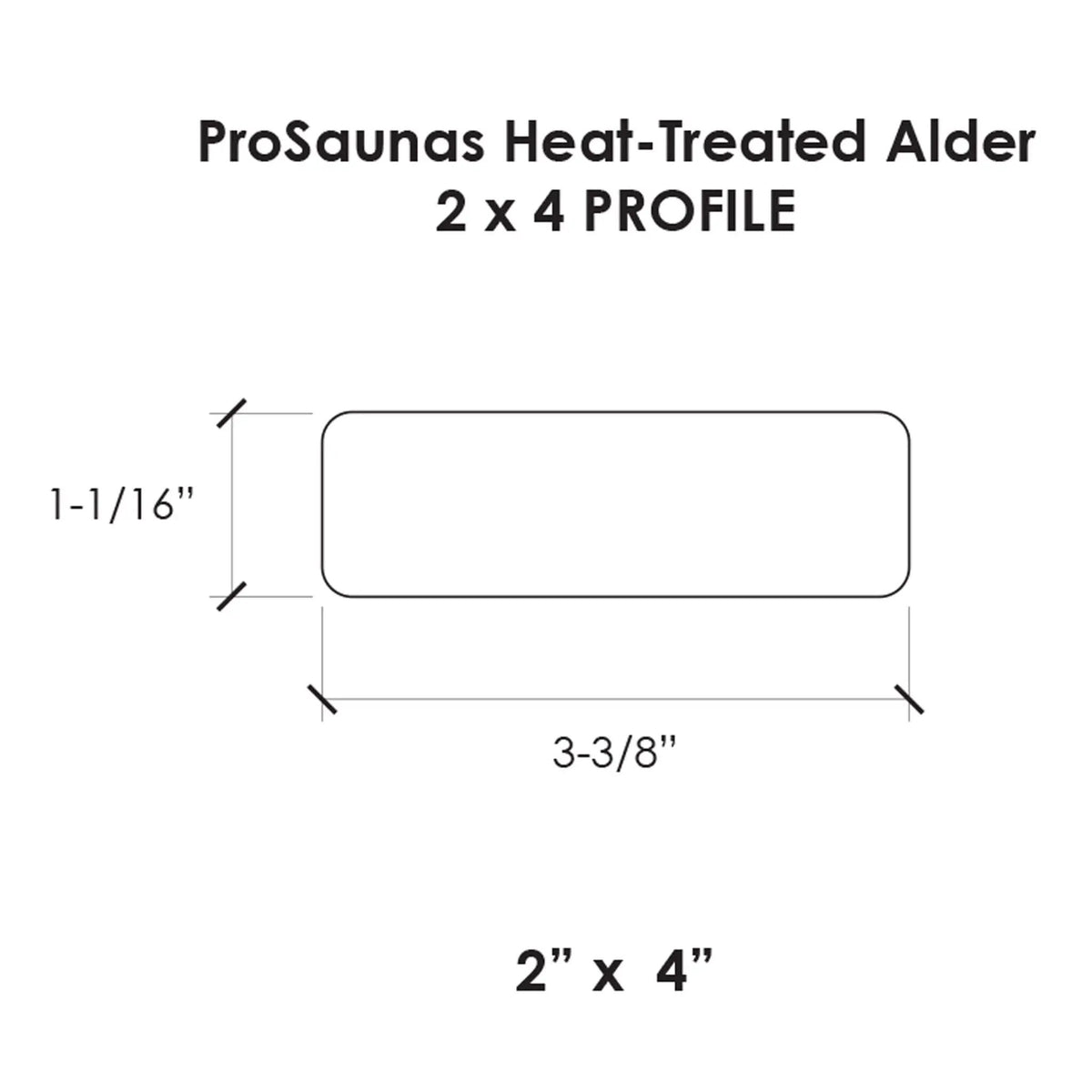Prosaunas Thermo-Alder 2X4 Thermally-Modified Sauna Wood (SAK94271) by SAKSBY WHOLESALE