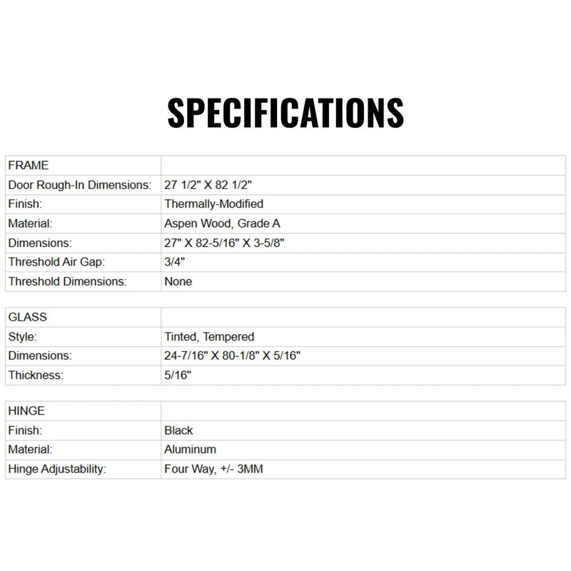 Prosaunas 24X81-Inch Thermo-Aspen Prehung Tinted Glass Sauna Door (SAK81345) by SAKSBY WHOLESALE