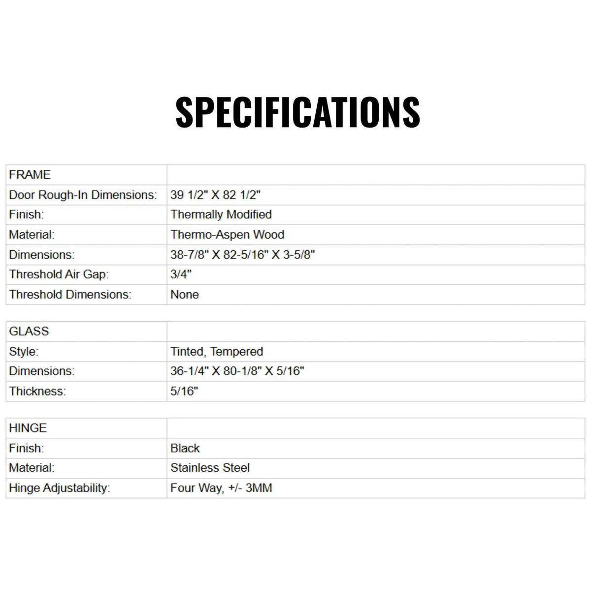 Prosaunas 36X81-Inch Thermo-Aspen Tinted Prehung ADA Glass Sauna Door (SAK15283) by SAKSBY WHOLESALE