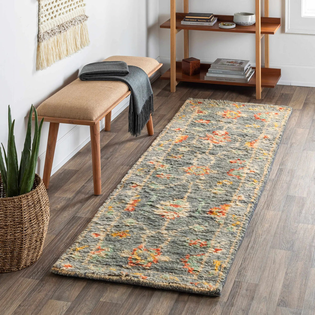 Prosperidad Handmade Wool Rug - Clearance, installed in a room 2
