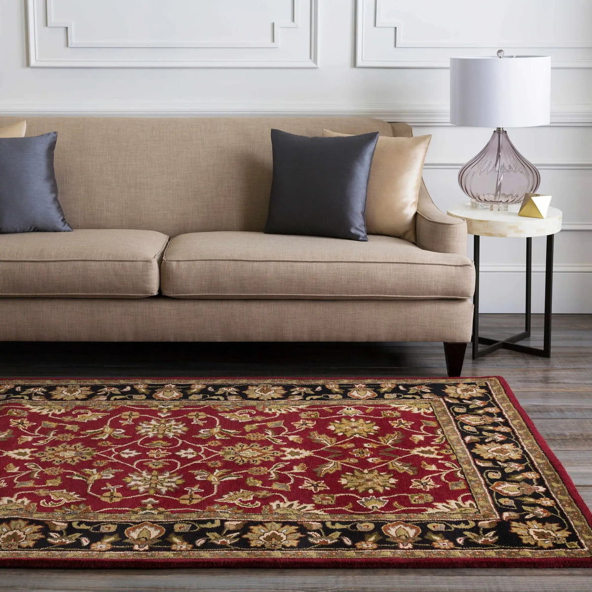 Porthcawl Wool Area Rug, installed in a room