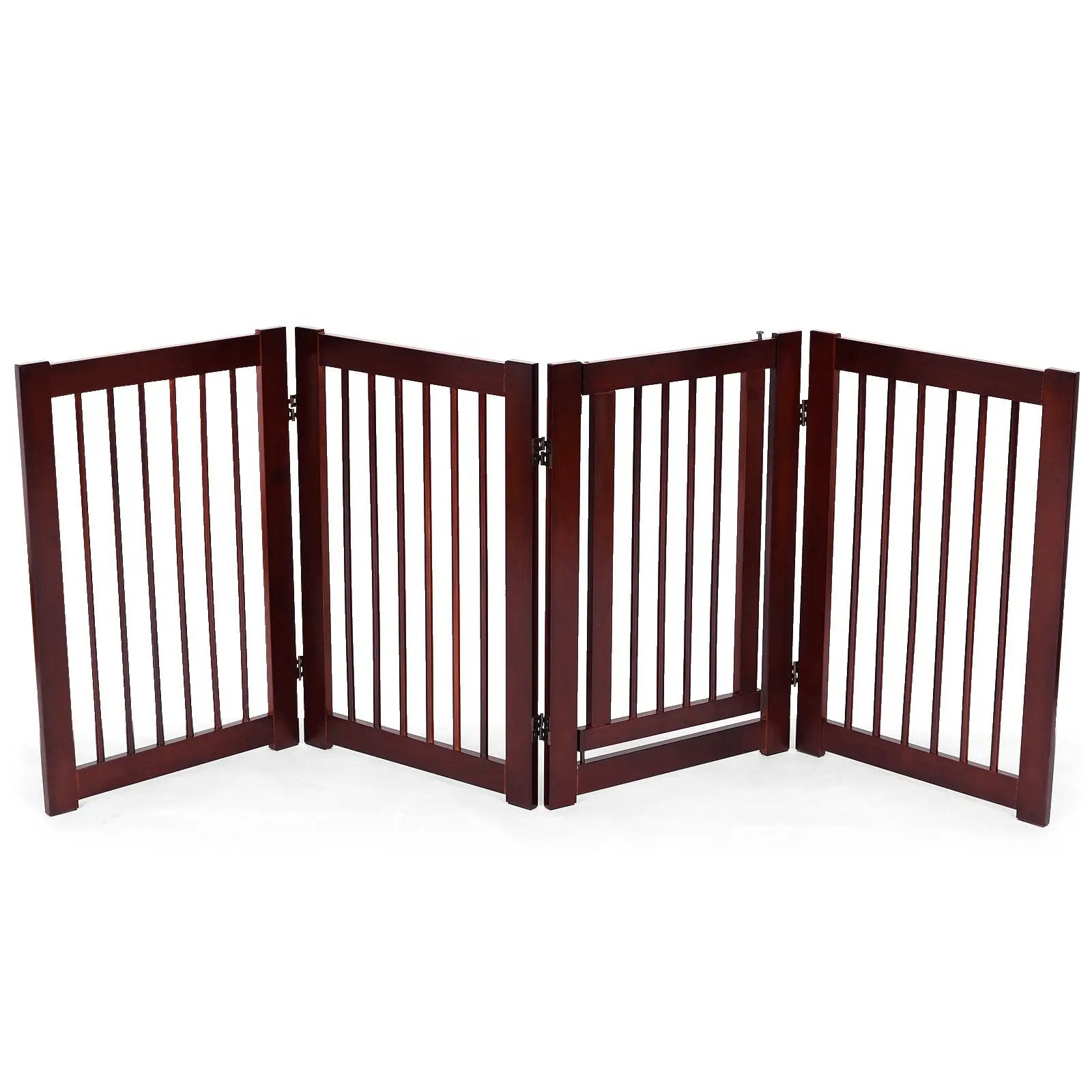 30 Inch Tall 4-Panel Freestanding Pet Gate Wooden Dog Fence by DirectDeals