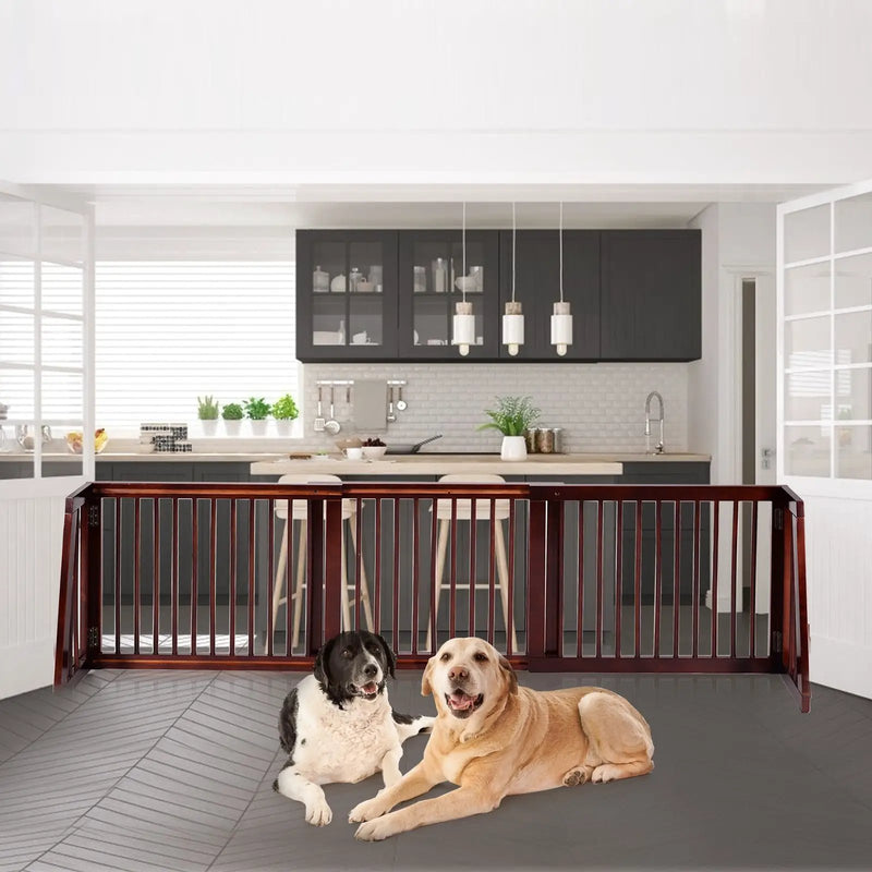 Folding Adjustable Free Standing 3 Panel Wood Fence by DirectDeals