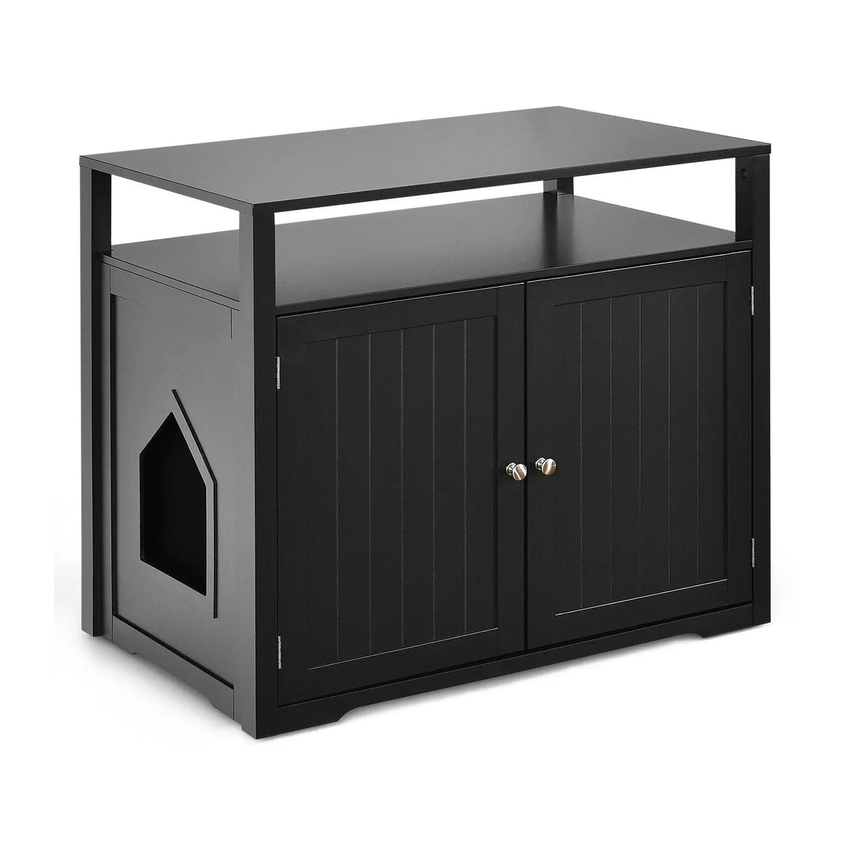 Wooden Cat Litter Box Enclosure Hidden Cat Washroom with Storage Layer, photo 9 of 10