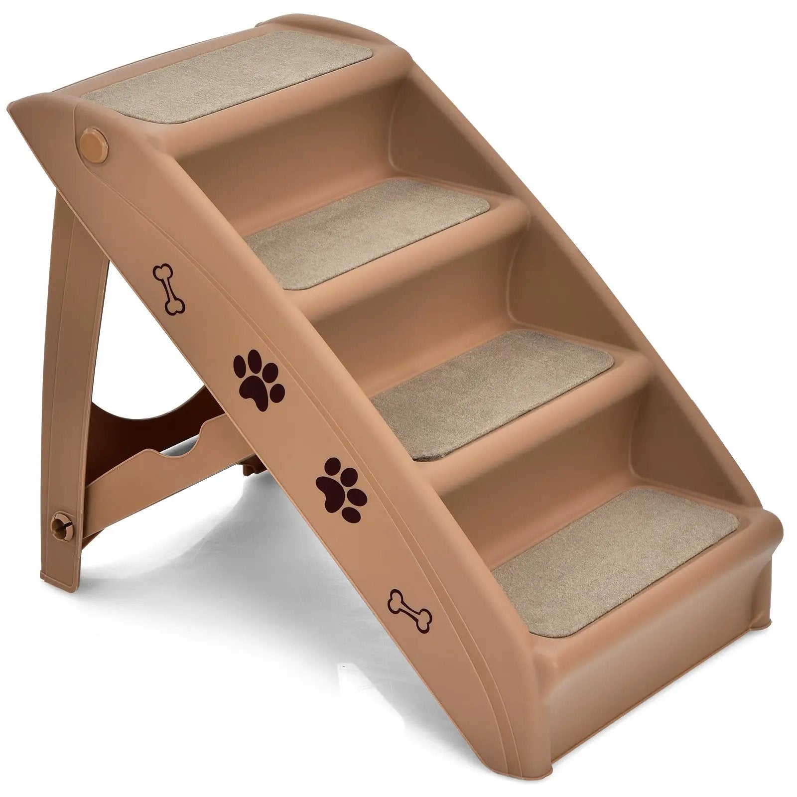 Collapsible Plastic Pet Stairs 4 Step Ladder for Small Dog and Cats by DirectDeals