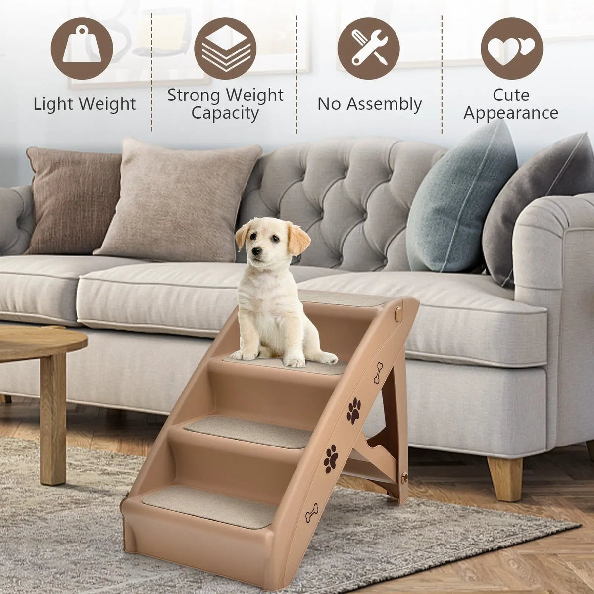 Collapsible Plastic Pet Stairs 4 Step Ladder for Small Dog and Cats, photo 6 of 24