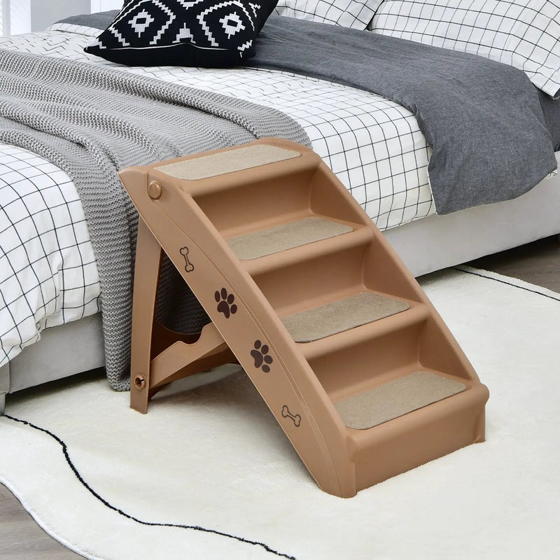 Collapsible Plastic Pet Stairs 4 Step Ladder for Small Dog and Cats by DirectDeals
