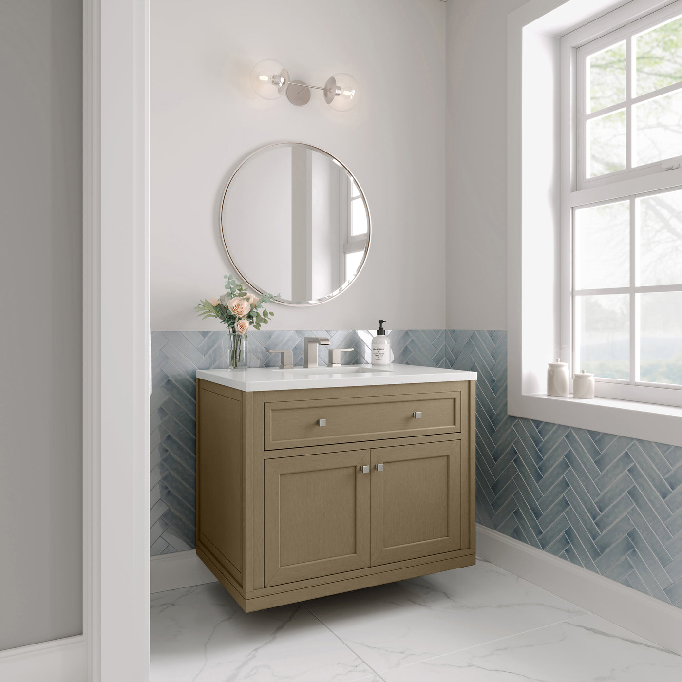James Martin Chicago 36" Single Bathroom Vanity, Walnut Whisper, view 40