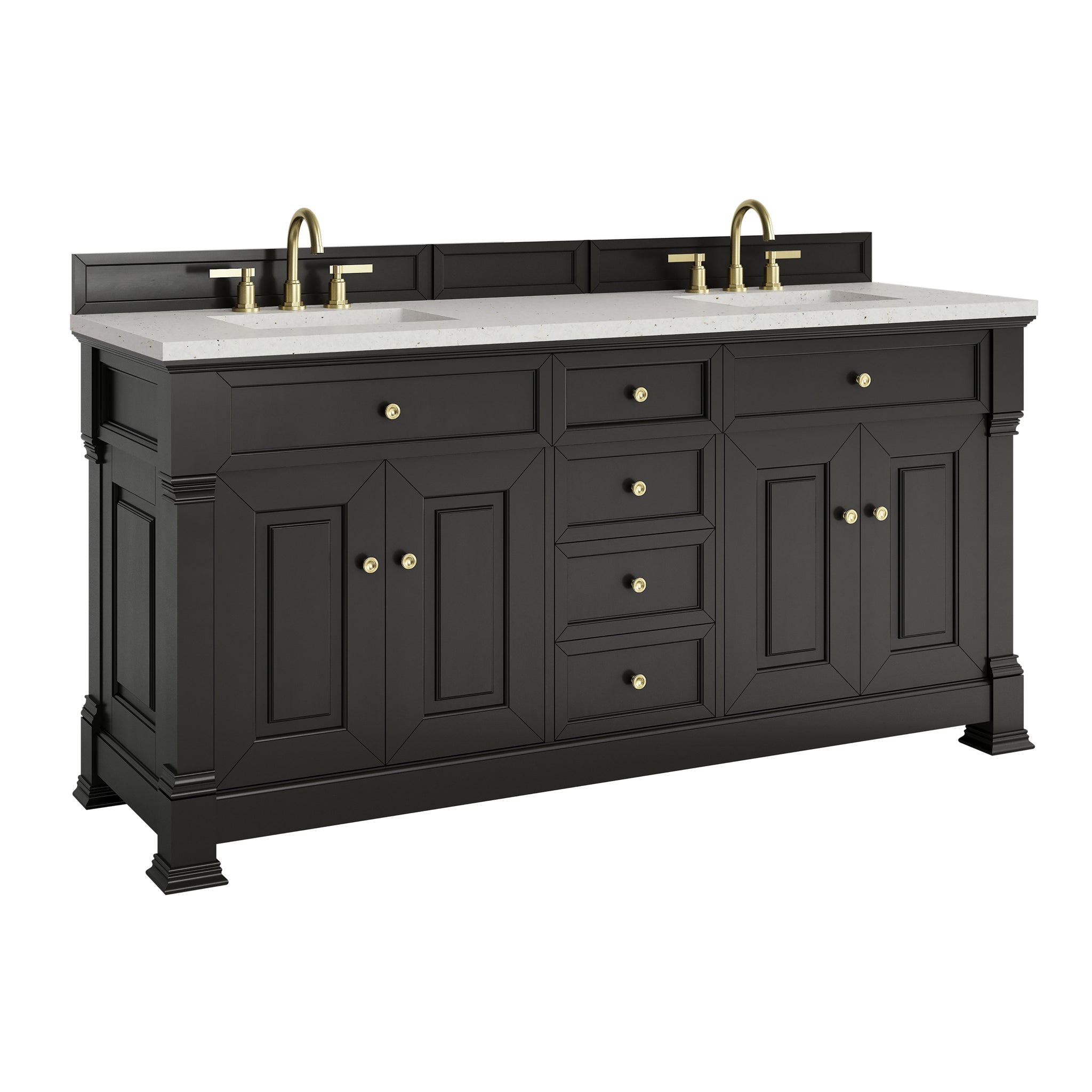 James Martin Brookfield 72" Double Bathroom Vanity, Black Onyx, view 27