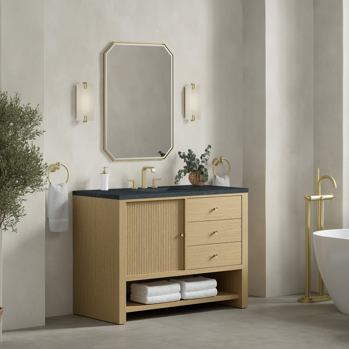 James Martin Marigot 48" Single Bathroom Vanity, Sunwashed Oak, view 33