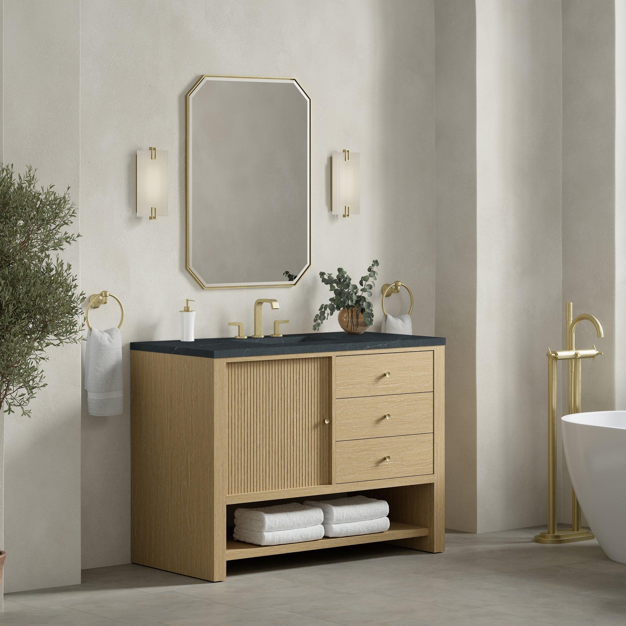 James Martin Marigot 48" Single Bathroom Vanity, Sunwashed Oak, view 33