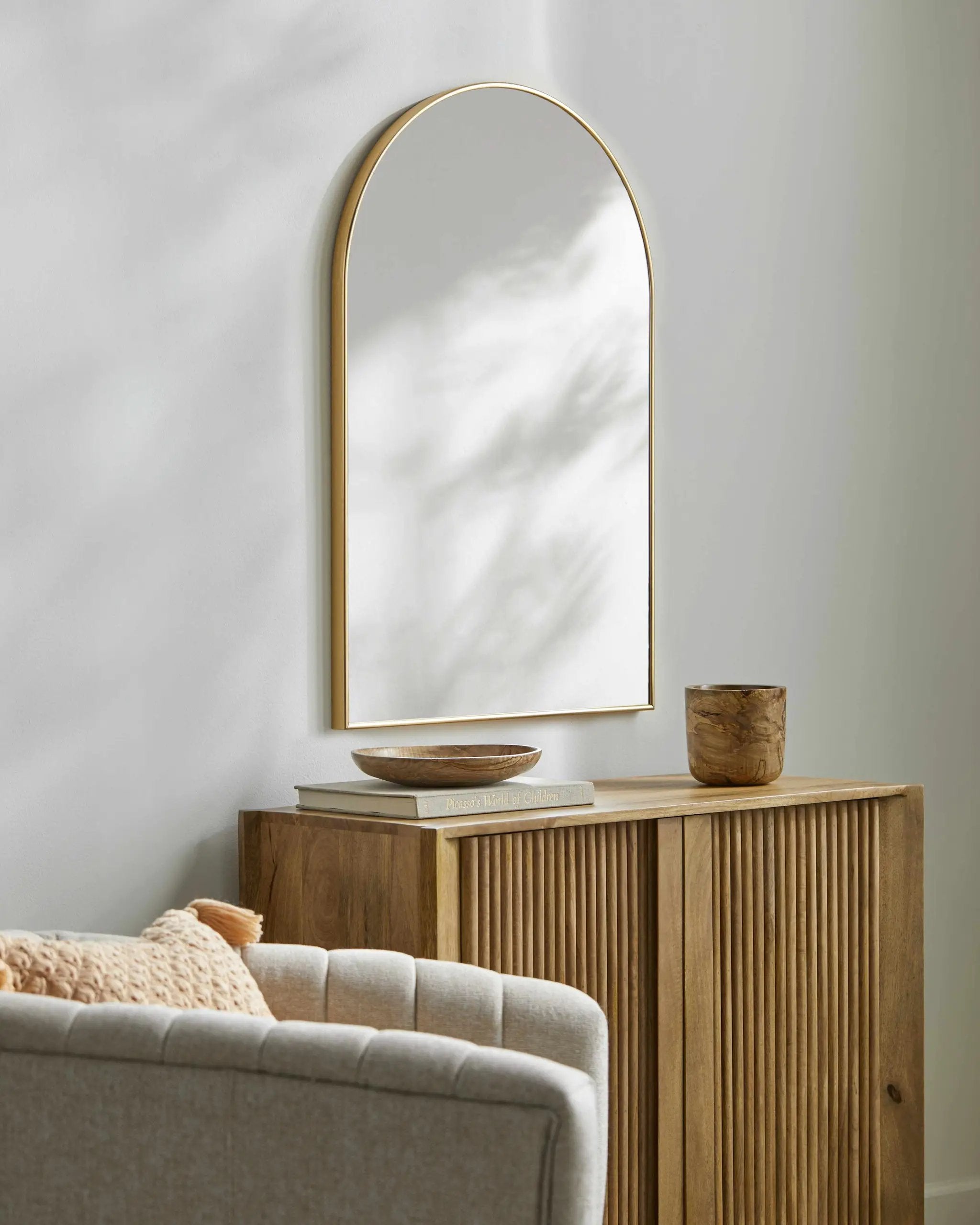 Purullena Oval Gold Mirror - Clearance by Boutique Rugs