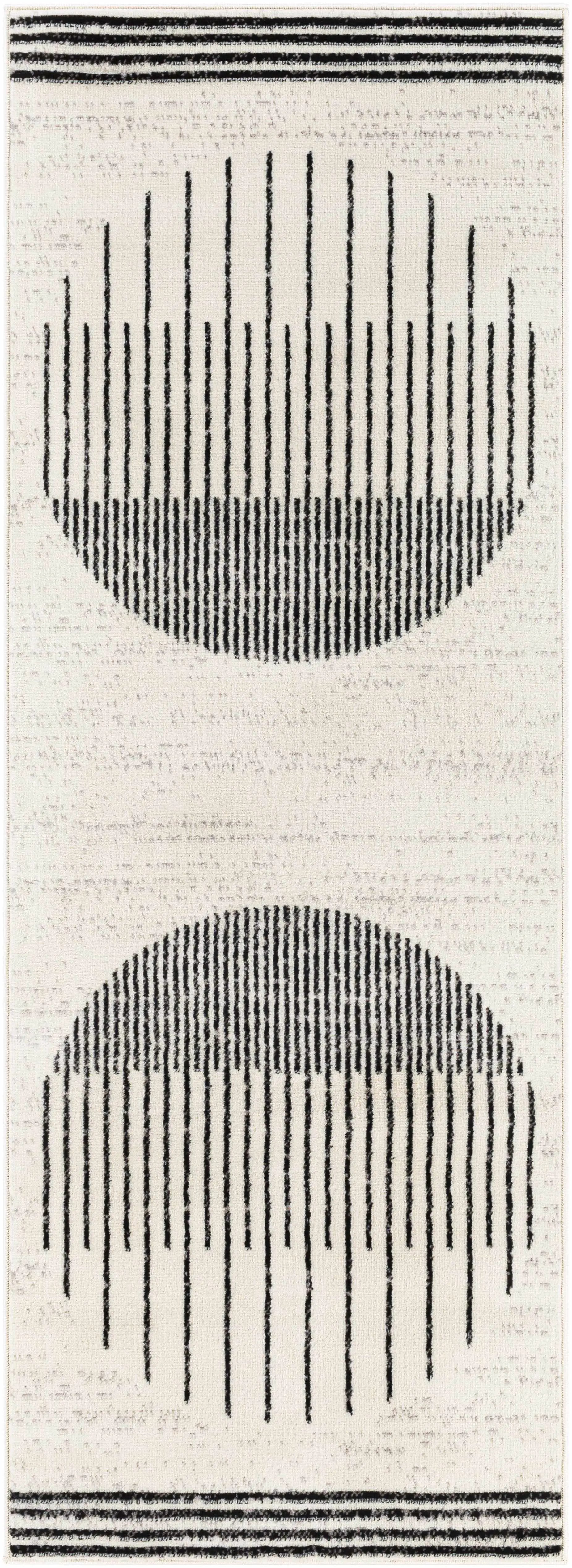 Angus Abstract Black and White Area Rug by Hauteloom