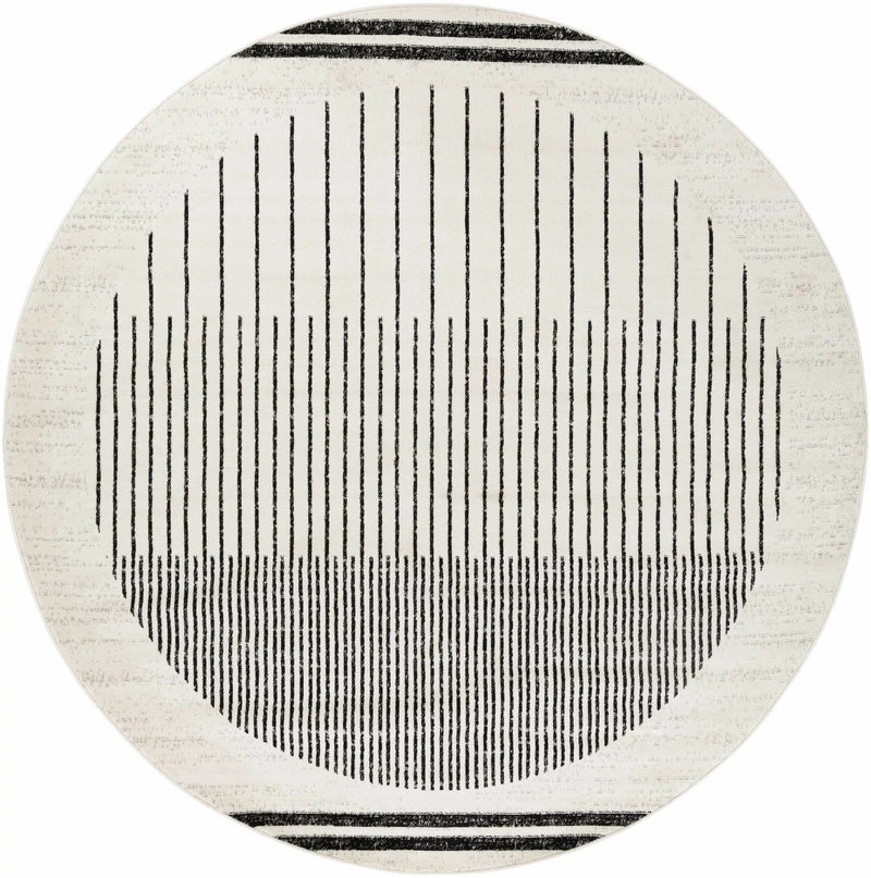 Angus Abstract Black and White Area Rug by Hauteloom