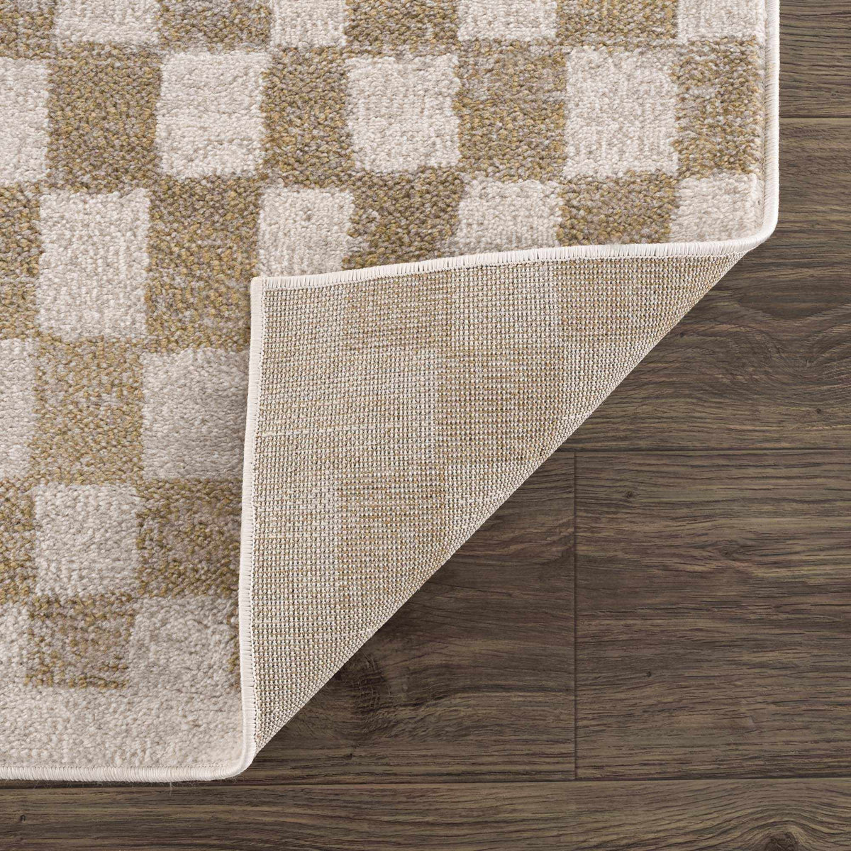 Benjy Irregular Checkboard Rug - Cream&Gold, photo 6 of 17