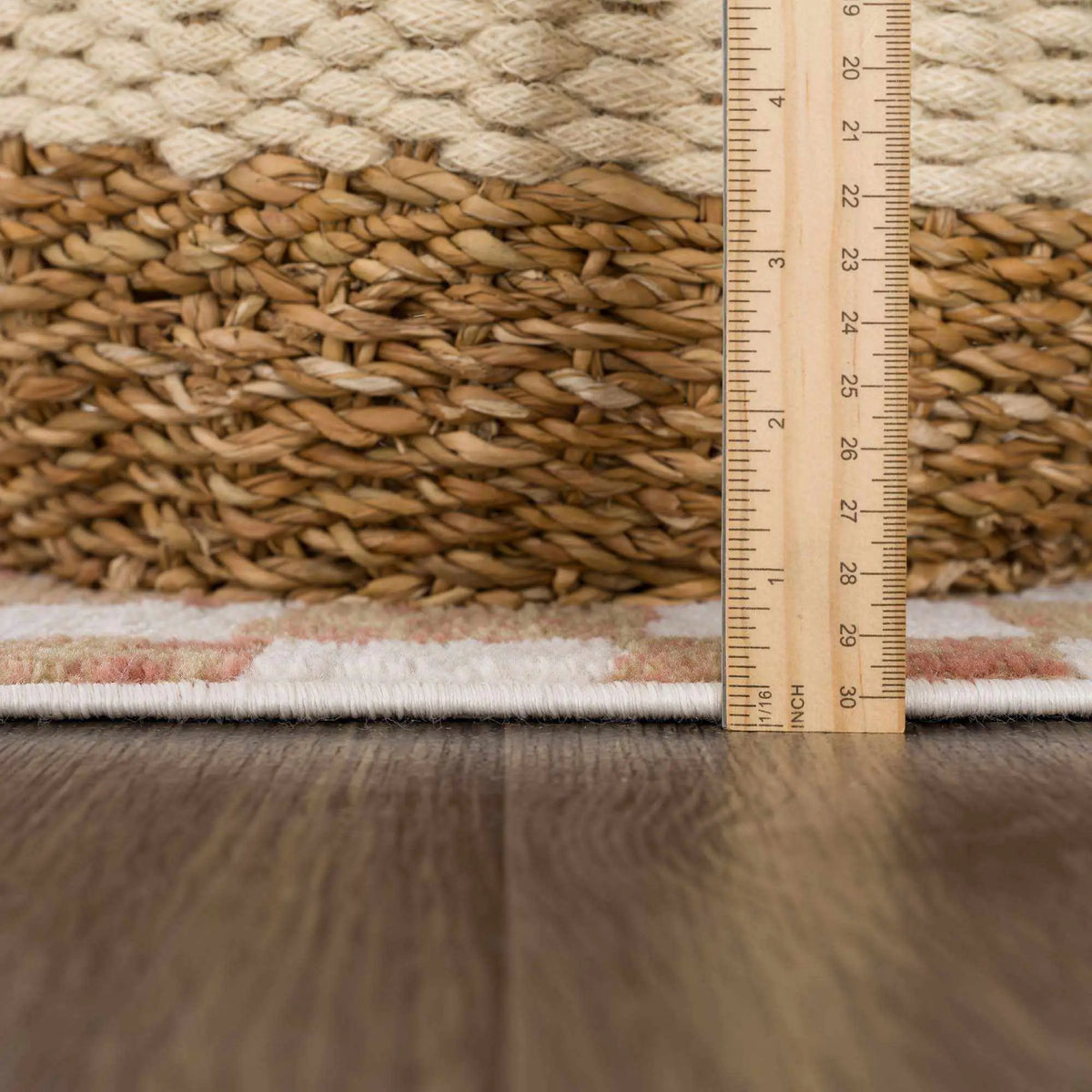 Benjy Irregular Checkboard Rug - Cream&Salmon, photo 8 of 13