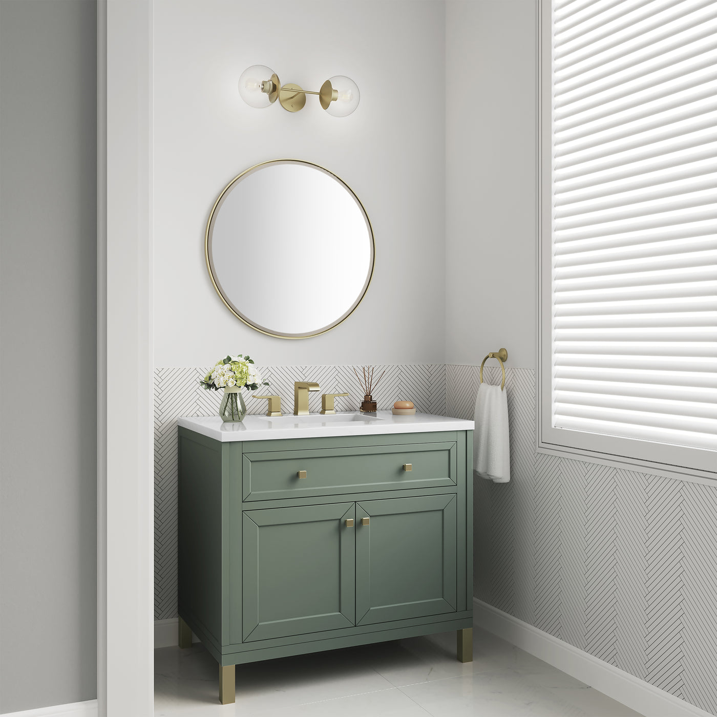 James Martin Chicago 36" Single Bathroom Vanity, Smokey Celadon, view 24