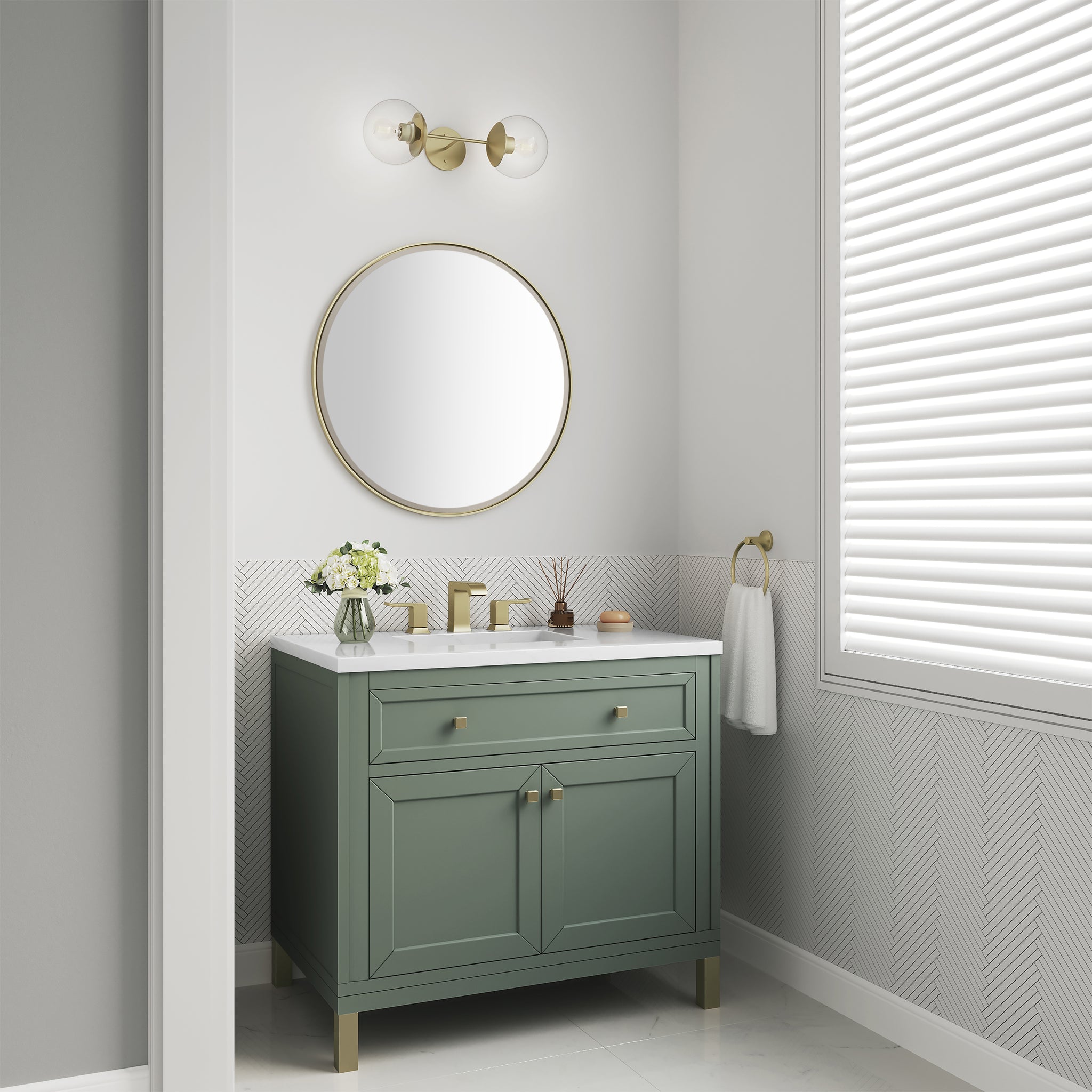 James Martin Chicago 36" Single Bathroom Vanity, Smokey Celadon, view 24