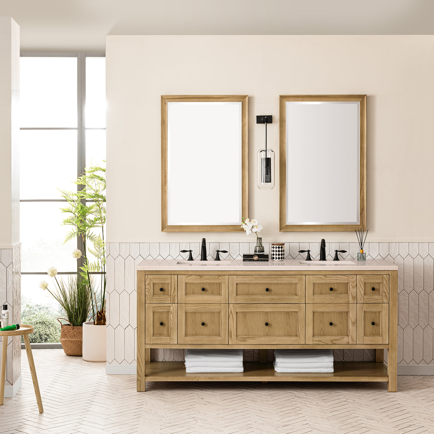 James Martin Breckenridge 72" Double Bathroom Vanity, Light Natural Oak, view 29